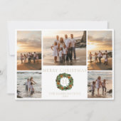 Monogram Initiaal Kerst Droog Oranje Dennenkrans Feestdagenkaart (Voorkant)