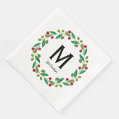 Monogram initiaal - Kerstkrans Servet (Hoek)