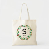 Monogram initiaal - Kerstkrans Tote Bag (Voorkant)