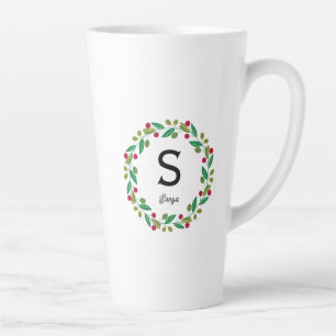 Monogram initiaal - Kerstmis Latte Mok