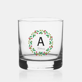 Monogram initiaal - Kerstmis Whisky Glas