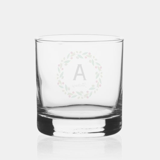 Monogram initiaal - Kerstmis Whisky Glas (Achterkant)