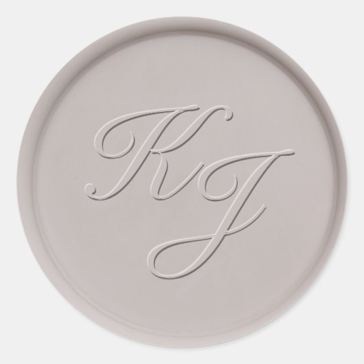 Monogram Initiaal Klay Wax Seal Sticker (Voorkant)