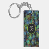 monogram initiaal kleurrijke polka dot sleutelhanger (Voorkant Links)