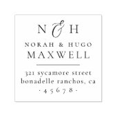 Monogram Initiaal Koppels Retouradres Zelfinktende Stempel (Design)
