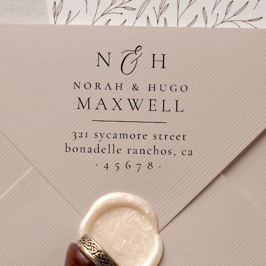 Monogram Initiaal Koppels Retouradres Zelfinktende Stempel