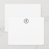 Monogram Initiaal Kunst Deco  Elegant Flat Notitiekaartje (Voorkant / Achterkant)