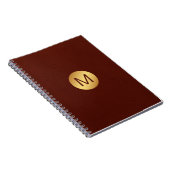 Monogram Initiaal l Classy Red Leather & Gold Notitieboek (Rechterzijde)