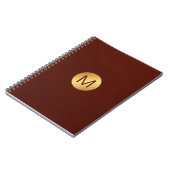 Monogram Initiaal l Classy Red Leather & Gold Notitieboek (Linkerzijde)