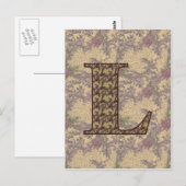 Monogram Initiaal L Elegante Vintage Bloem  Briefkaart (Voorkant / Achterkant)