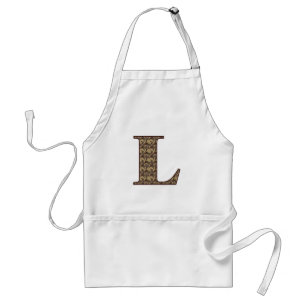 Monogram Initiaal L Elegante Vintage Bloem Standaard Schort