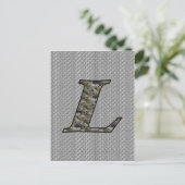 Monogram Initiaal L Hortensia Bloemen Briefkaart (Staand voorkant)