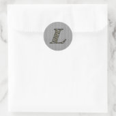 Monogram Initiaal L Hortensia Bloemen Ronde Sticker (Tas)