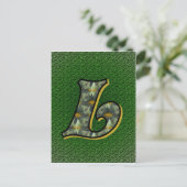 Monogram Initiaal L Madeliefjes Bloem Kunst Briefkaart (Staand voorkant)