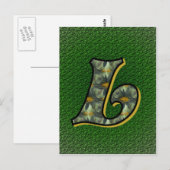 Monogram Initiaal L Madeliefjes Bloem Kunst Briefkaart (Voorkant / Achterkant)