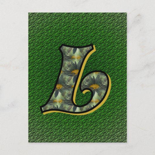 Monogram Initiaal L Madeliefjes Bloem Kunst Briefkaart (Voorkant)