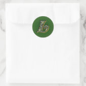 Monogram Initiaal L Madeliefjes Bloem Kunst Ronde Sticker (Tas)