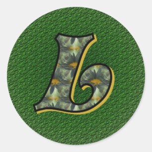 Monogram Initiaal L Madeliefjes Bloem Kunst Ronde Sticker