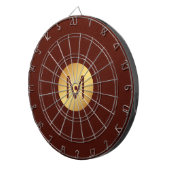 Monogram Initiaal l Modern Rood & Goud Spelkamer Dartbord (Voorkant Rechts)