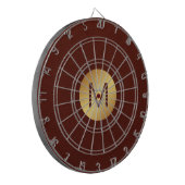 Monogram Initiaal l Modern Rood & Goud Spelkamer Dartbord (Voorkant Links)