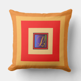 Monogram Initiaal L Multi Buitenkussen