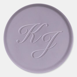 Monogram Initiaal Lavender Wax Seal Sticker