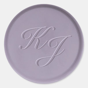 Monogram Initiaal Lavender Wax Seal Sticker