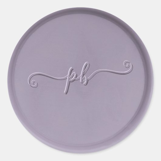 Monogram Initiaal Lavender Wax Seal Sticker (Voorkant)