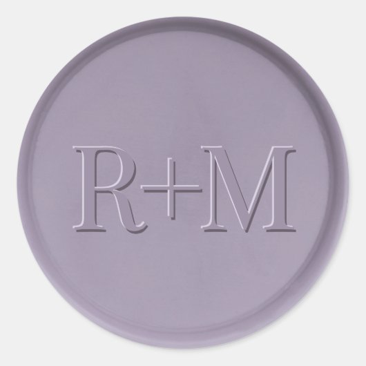 Monogram Initiaal Lavender Wax Seal Sticker (Voorkant)