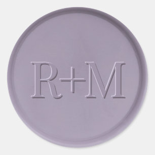 Monogram Initiaal Lavender Wax Seal Sticker