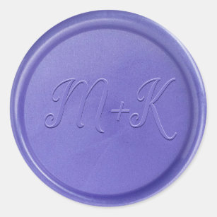Monogram Initiaal Lavender Wax Seal Sticker