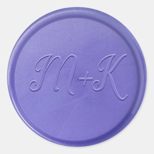 Monogram Initiaal Lavender Wax Seal Sticker (Voorkant)