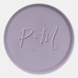 Monogram Initiaal Lavender Wax Seal Sticker