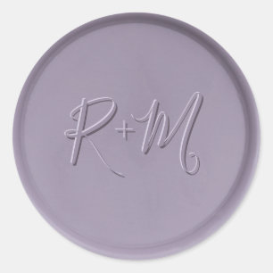 Monogram Initiaal Lavender Wax Seal Sticker