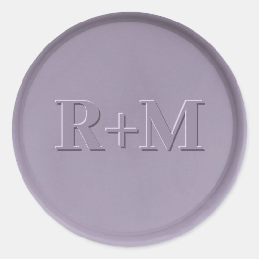 Monogram Initiaal Lavender Wax Seal Sticker (Voorkant)