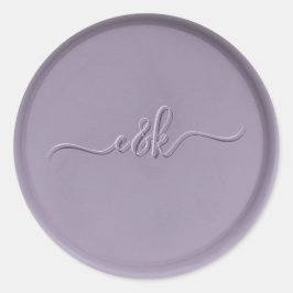 Monogram Initiaal Lavender Wax Seal Sticker