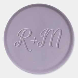 Monogram Initiaal Lavender Wax Seal Sticker
