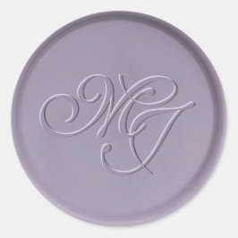 Monogram Initiaal Lavender Wax Seal Sticker