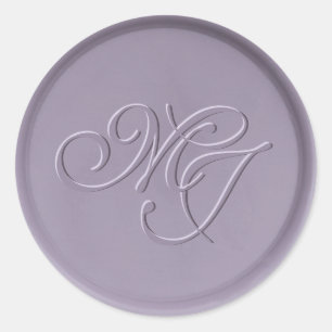 Monogram Initiaal Lavender Wax Seal Sticker