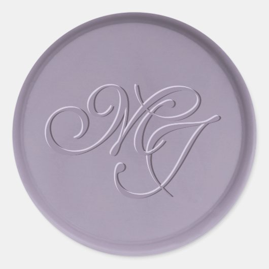 Monogram Initiaal Lavender Wax Seal Sticker (Voorkant)