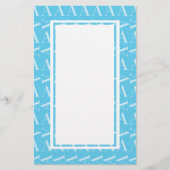 Monogram Initiaal letter A, Aqua blauw Briefpapier (Voorkant)