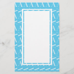 Monogram Initiaal letter A, Aqua blauw Briefpapier