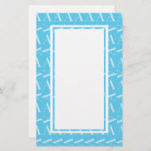 Monogram Initiaal letter A, Aqua blauw Briefpapier (Voorkant / Achterkant)