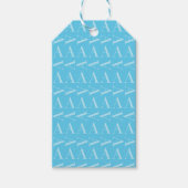 Monogram Initiaal letter A, Aqua blauw Cadeaulabel (Voorkant)