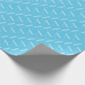 Monogram Initiaal letter A, Aqua blauw Cadeaupapier (Hoek)