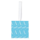 Monogram Initiaal letter A, Aqua blauw Decoratie (Voorkant)