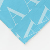 Monogram Initiaal letter A, Aqua blauw Fleece Deken (Hoek)