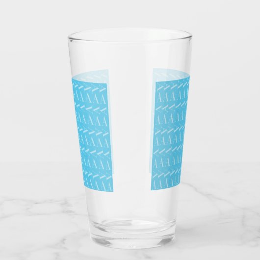 Monogram Initiaal letter A, Aqua blauw Glas (Rechts)