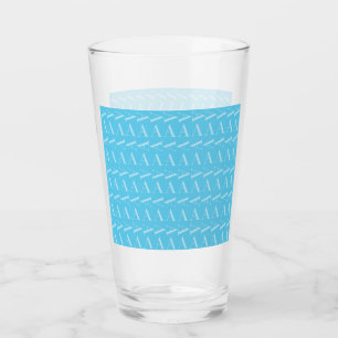 Monogram Initiaal letter A, Aqua blauw Glas