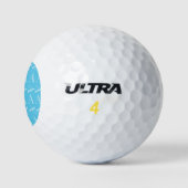 Monogram Initiaal letter A, Aqua blauw Golfballen (Logo)